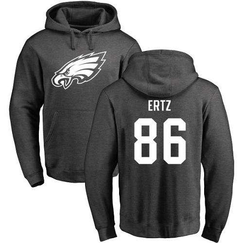 Men Philadelphia Eagles #86 Zach Ertz Ash One Color NFL Pullover Hoodie Sweatshirts